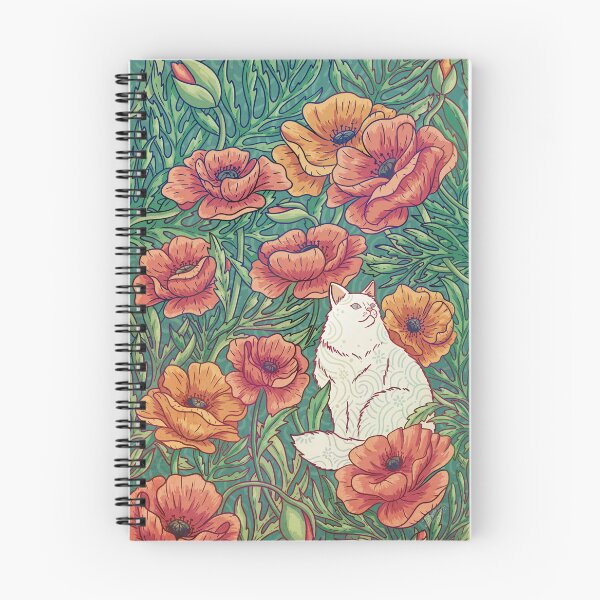 Artikelvorschau, Katze und Mohnblumen entworfen und verkauft von Syntetyc.