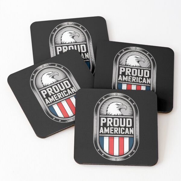 Item preview, Proud American – Chrome Oval Eagle Metal Badge designed and sold by OldGloryForge.