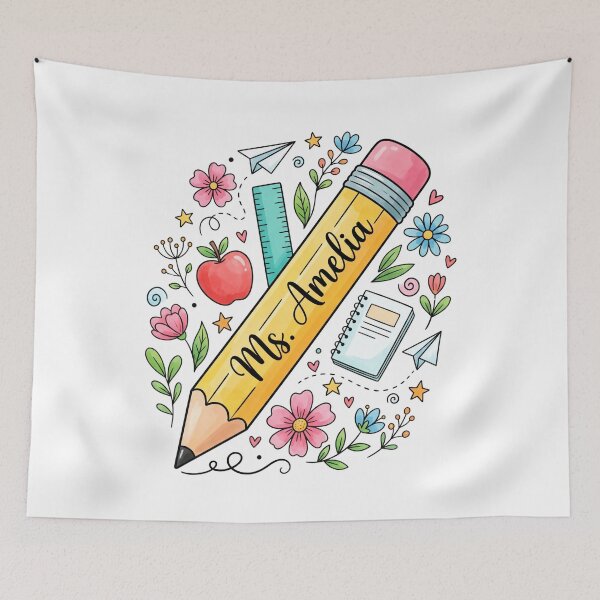 Item preview, Ms. Amelia Teacher Personalized School Education designed and sold by SofenArt.