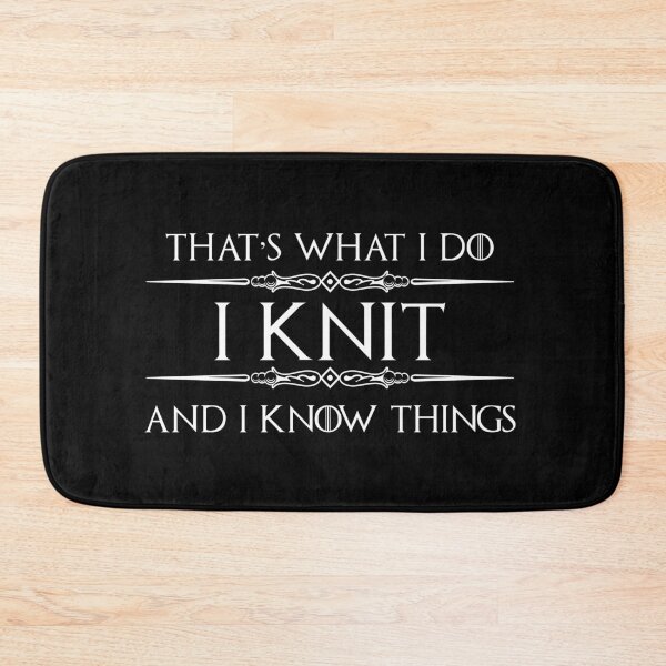 Item preview, Knitting Gifts for Knitters - I Knit & I Know Things Funny Gift Ideas for Knitting Lovers with Yarn Tote Bag & Needles designed and sold by merkraht.