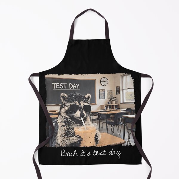 Item preview, Funny Raccoon Wearing Sunglasses Drinking Iced Coffee Bruh It Is Test Day designed and sold by EchoElowen.