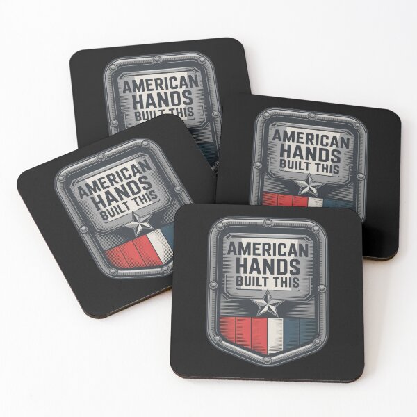 Item preview, American Hands Built This – Heavy Steel Industrial Badge designed and sold by OldGloryForge.