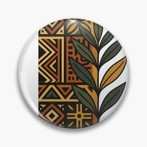 Item preview, African Pattern Sticker – Geometric Tribal Leaf Design, Minimal Afro Aesthetic, Boho Nature Art Aufkleber designed and sold by Rooted Culture.