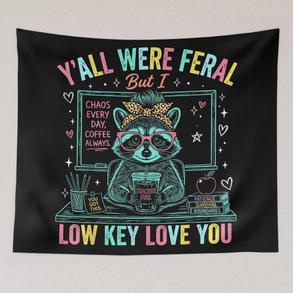Item preview, Funny Chaos Every Day Coffee Always Feral Raccoon Teacher Appreciation Design designed and sold by DaphoLatara.