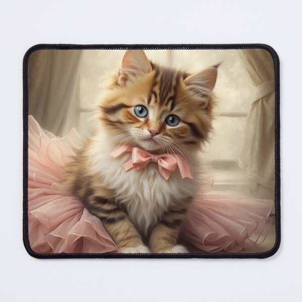 Item preview, Cute Kawaii Kitten with Pink Tutu and Bow | Pastel Cat Sticker Art designed and sold by MARVINKODESINGSEC.