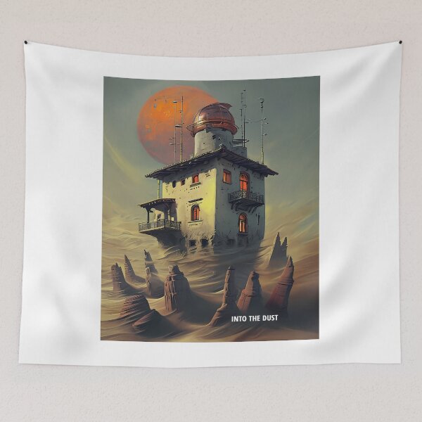 Item preview, INTO THE DUST - Steampunk Desert Station Sketch designed and sold by Modern Nest Art.
