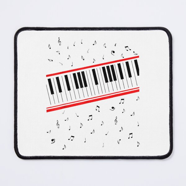 Item preview, Modern Abstract Red Piano Keyboard With Musical Notes Music Lover Aesthetic Art designed and sold by EchoElowen.