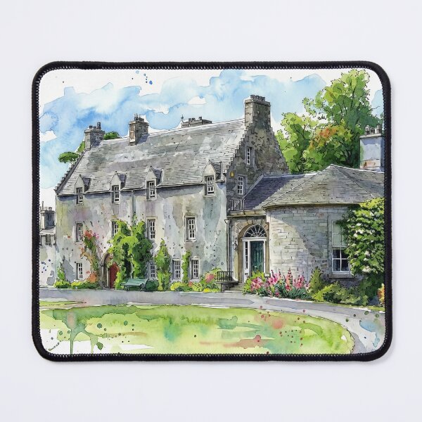 Item preview, Watercolour illustration of Malleny House, Lothian, Scotland designed and sold by davidelder.