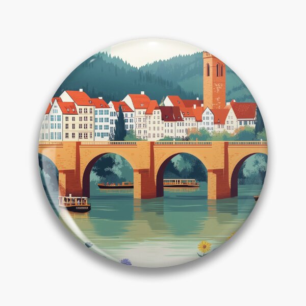 Item preview, Heidelberg Germany Retro Travel Print designed and sold by HomeLivingCo.