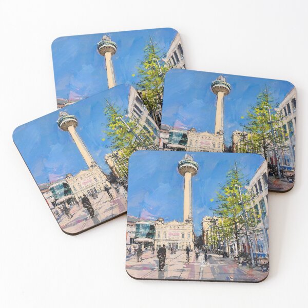 Item preview, Liverpool Radio Tower – Artistic Cityscape Print | Modern Urban Illustration designed and sold by LyonzDesignz.