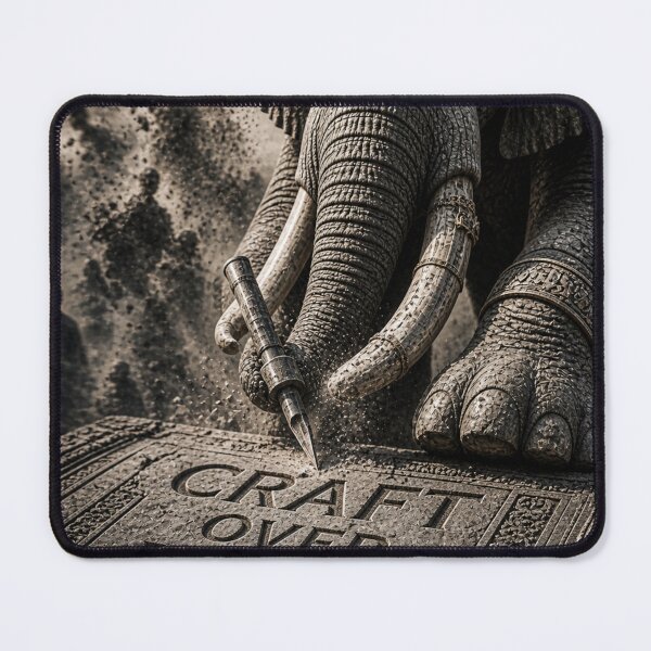 Item preview, Founder Craft Over Hype Elephant Industrial Brutalist Art Print designed and sold by SavannaStrikes.