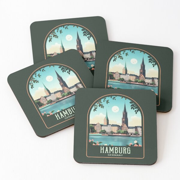 Item preview, Hamburg Vintage Travel Illustration designed and sold by HomeLivingCo.