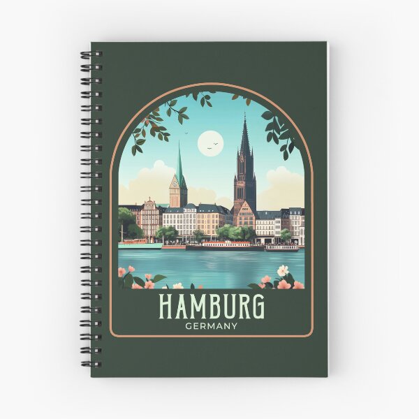 Item preview, Hamburg Vintage Travel Illustration designed and sold by HomeLivingCo.