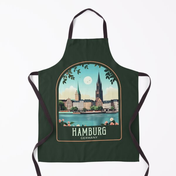 Item preview, Hamburg Vintage Travel Illustration designed and sold by HomeLivingCo.