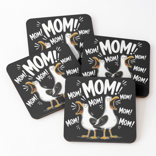 Item preview, Funny Screaming Seagulls Mom Mom Mom Tired Motherhood Parenting Life Art designed and sold by LittleNhutton.