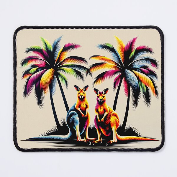 Item preview, Kangaroos under colorful palm trees in the Australian Outback designed and sold by Segasprojects.
