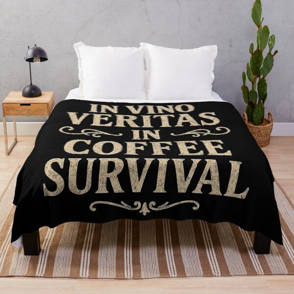 Item preview, In Vino Veritas Coffee Survival Quote designed and sold by Retr0Tshirts.