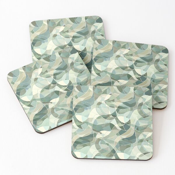 Item preview, Layered Organic Abstract Green Seamless Pattern designed and sold by MegaNovaArt.