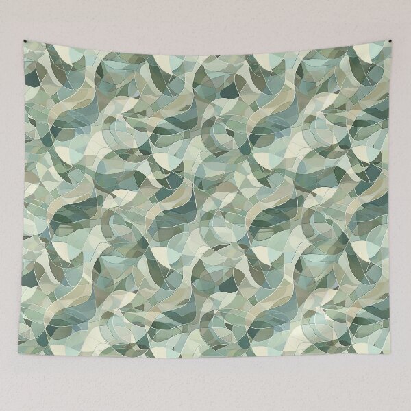 Item preview, Layered Organic Abstract Green Seamless Pattern designed and sold by MegaNovaArt.