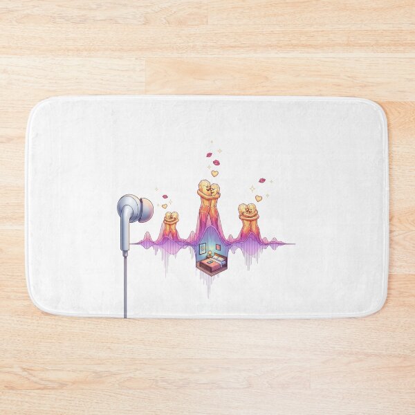 Item preview, White Earbuds Sound Wave Mountains designed and sold by AbanoubStore.