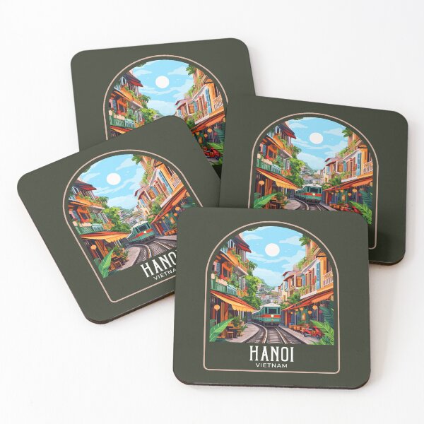 Item preview, Hanoi Vintage Travel Illustration designed and sold by HomeLivingCo.