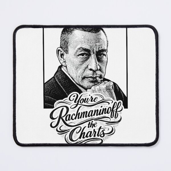 Item preview, Wall Art - Postcard - You’re Rachmaninoff the Charts – Engraved Portrait Pun designed and sold by ForeverPrintsOK.