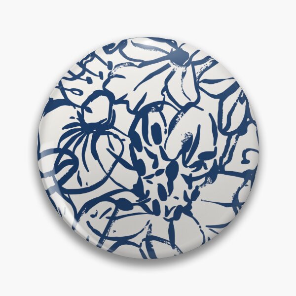 Item preview, Navy Blue Minimalist Abstract Flowers designed and sold by sunfyrethegold.