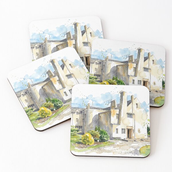 Item preview, Watercolour illustration of Hill House, Helensburgh, Scotland designed and sold by davidelder.