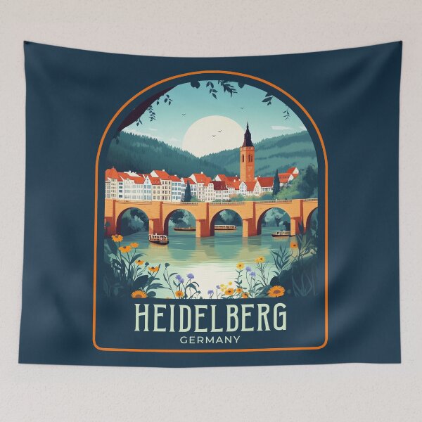 Item preview, Heidelberg Vintage Travel Illustration designed and sold by HomeLivingCo.