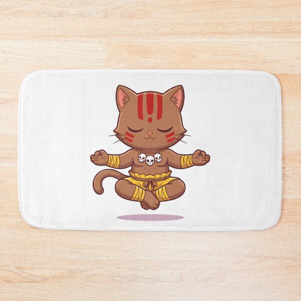 Item preview, Yoga Fire Cat Fighter Cartoon Parody designed and sold by CuteKats.