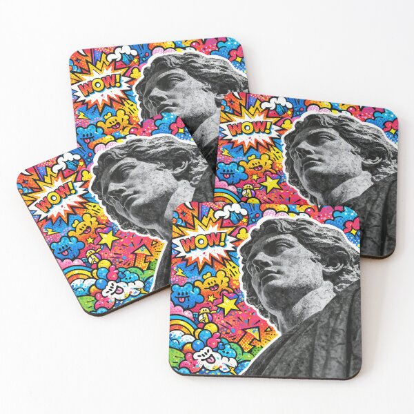 Item preview, Pop-Art Statue Fusion - Vibrant Colorful Doodle Graphic Art designed and sold by RumiRogue.