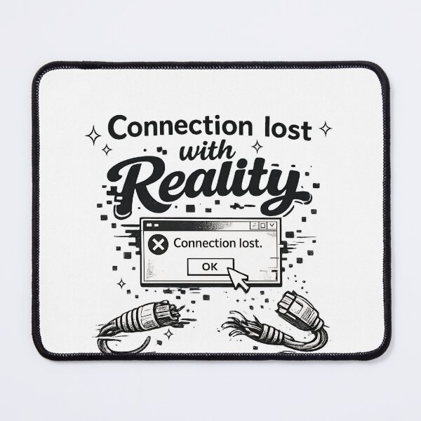 Item preview, Connection Lost With Reality – Minimal Y2K Glitch Typography Aesthetic Retro Internet T-Shirt designed and sold by XxZainStylexX.