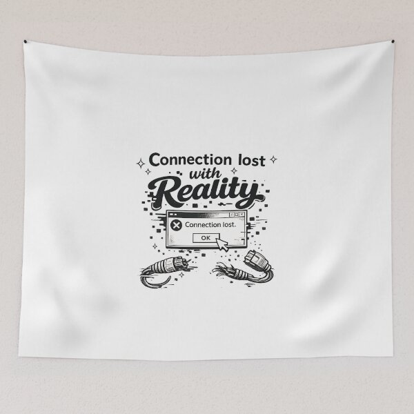 Item preview, Connection Lost With Reality – Minimal Y2K Glitch Typography Aesthetic Retro Internet T-Shirt designed and sold by XxZainStylexX.