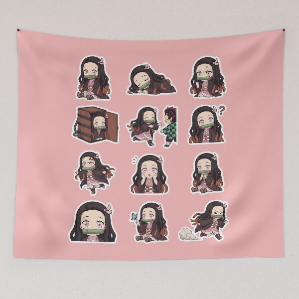 Item preview, Nezuko Kamado Kawaii Chibi Sticker Pack Art designed and sold by Innova_Creations.