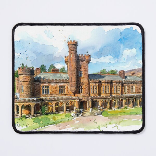 Item preview, Watercolour illustration of Kinloch Castle, Isle of Rum, Scotland designed and sold by davidelder.