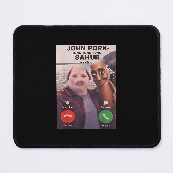 Item preview, John Pork Tung Sahur Calling Brainrot Meme designed and sold by TrashyTrashyPc.