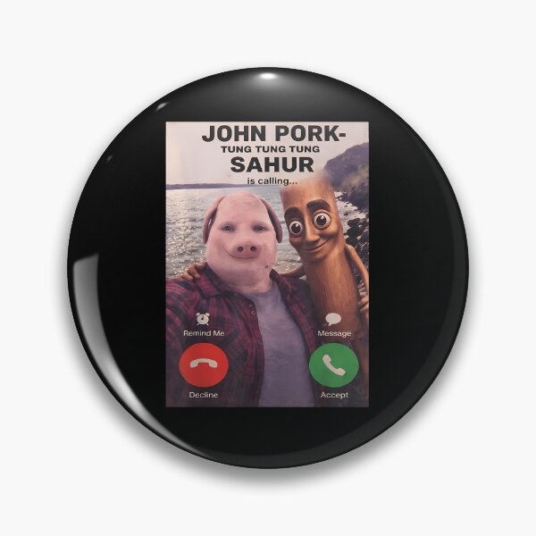 Item preview, John Pork Tung Sahur Calling Brainrot Meme designed and sold by TrashyTrashyPc.