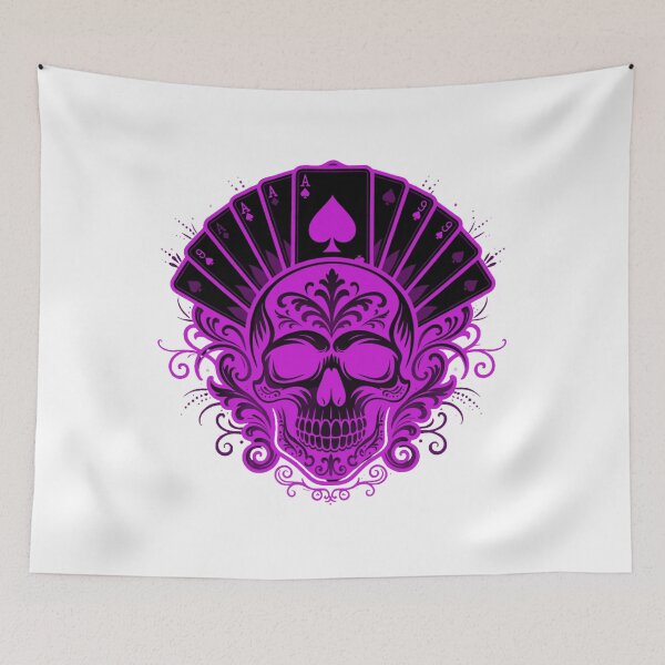 Item preview, Purple Skull Poker Fan designed and sold by HiddenLoot.