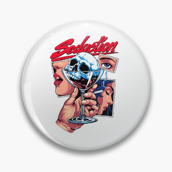 Item preview, Seduction Skull Wine Glass Aesthetic Sticker | Dark Art Illustration designed and sold by Pinpondesigns.