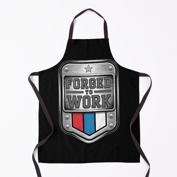 Item preview, Forged to Work – Chrome‑Edged Industrial Metal Badge designed and sold by OldGloryForge.
