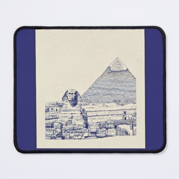 Item preview, Giza Egypt Great Sphinx and Pyramid Vintage Line Art Poster designed and sold by Sorcend.