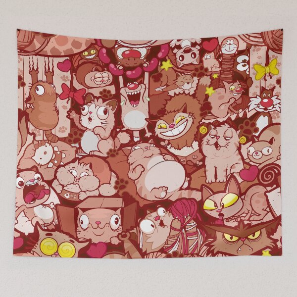 Item preview, Crazy Funny Cats – Cute Cartoon Cat Pattern designed and sold by yuanden.