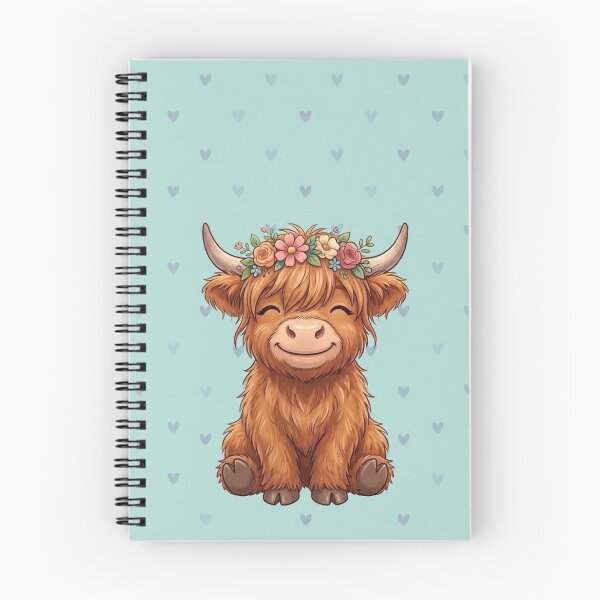 Item preview, Cute Highland Cow with Flower Crown designed and sold by AvocadoAlley.