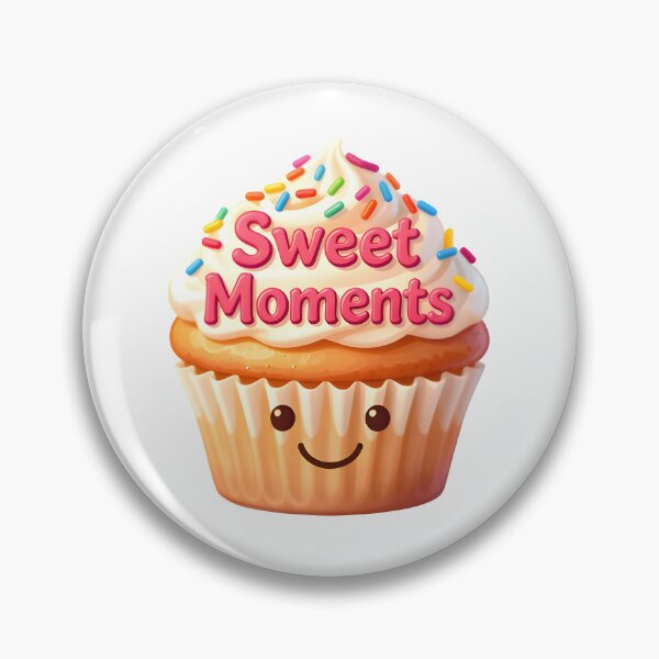 Item preview, A smiling cupcake topped with sprinkles and the words “Sweet Moments” designed and sold by Beleza e Estilo.