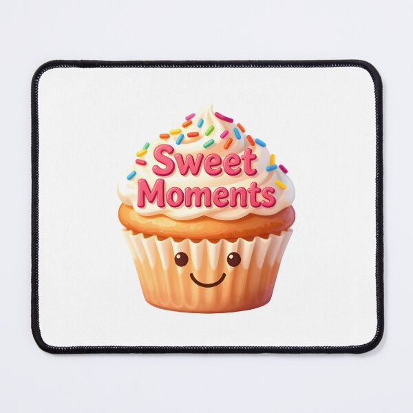 Item preview, A smiling cupcake topped with sprinkles and the words “Sweet Moments” designed and sold by Beleza e Estilo.