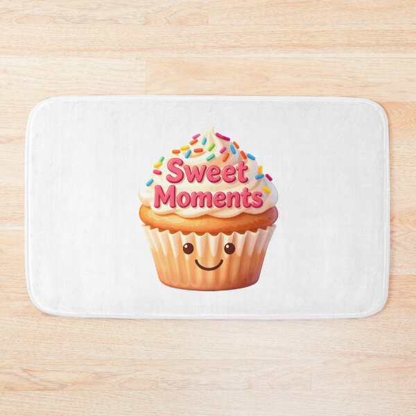 Item preview, A smiling cupcake topped with sprinkles and the words “Sweet Moments” designed and sold by Beleza e Estilo.