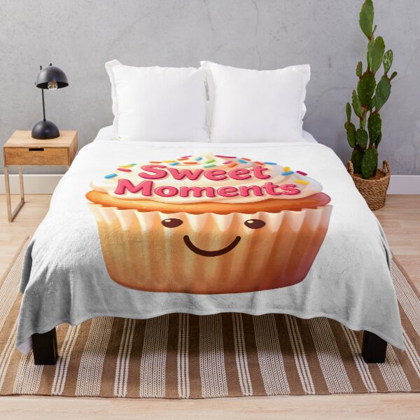 Item preview, A smiling cupcake topped with sprinkles and the words “Sweet Moments” designed and sold by Beleza e Estilo.