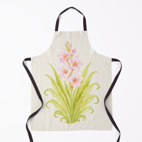 Item preview, Blossom of Quiet Grace – Pink Gladiolus Botanical Illustration - Antique Linen Base designed and sold by Piret Victoria Ribas.
