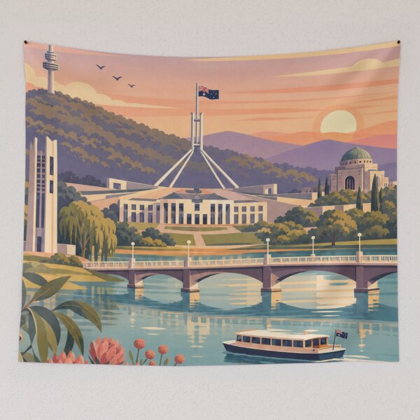 Item preview, Canberra Australia Travel Poster designed and sold by MatthewHeights.