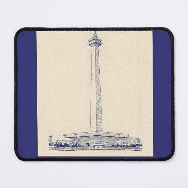 Item preview, Jakarta Indonesia National Monument Monas Vintage Line Art Poster designed and sold by Sorcend.